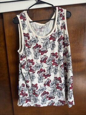 Goodfellow & Co Floral Tank Top - Cream with Red & Black Flowers
